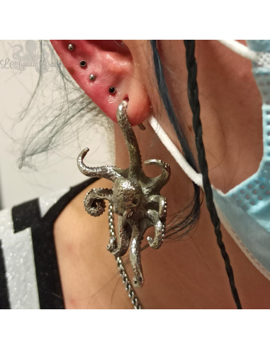 Paire de poids Pieuvre en bronze blanc