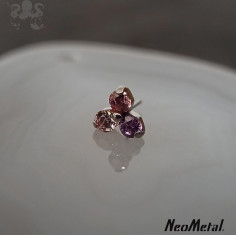 'Dreamland' Trinity en titane orné de Zircons cubiques, Threadless - Neometal