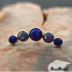 'Dreamland' Cluster en titane orné d'opales synthétiques Threadless - Neometal 2