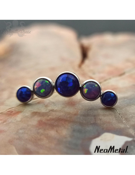 'Dreamland' Cluster en titane orné d'opales synthétiques Threadless - Neometal