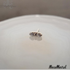 Duo de Zircons cubiques en titane, Threadless - Neometal