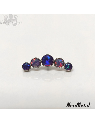 'Dreamland' Cluster en titane orné d'opales synthétiques Threadless - Neometal