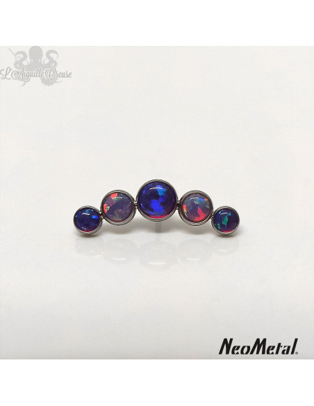 'Dreamland' Cluster en titane orné d'opales synthétiques Threadless - Neometal