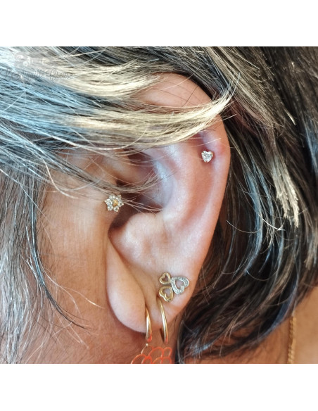 Zircon Coeur en or jaune 14 carats