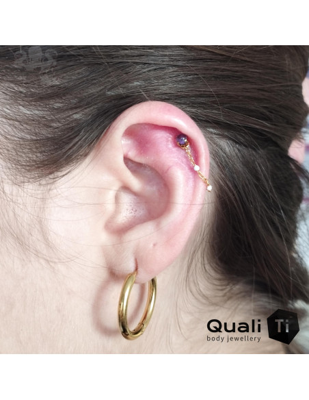 Accessoire QualiTi en titane & Améthyste de 3 mm , pour 1 ou 1.2 mm