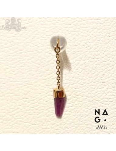 Charme Naga Jewelery en or jaune 18 carats et rubis