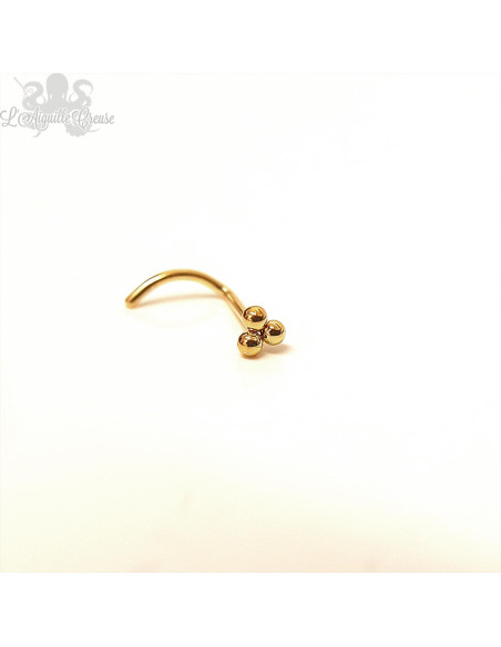 Stud en titane pvd or 24 carats