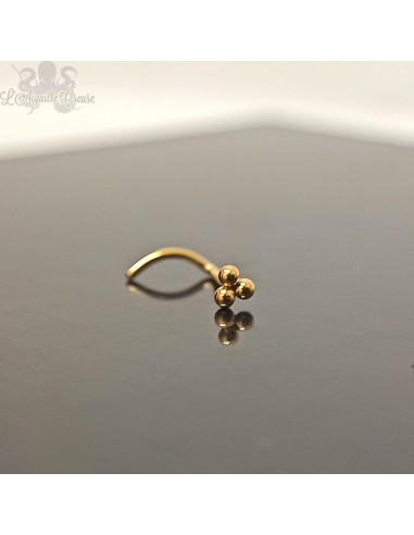 Stud en titane pvd or 24 carats