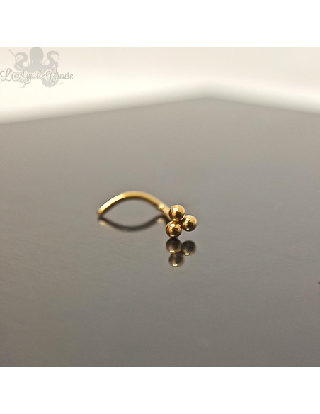 Stud en titane pvd or 24 carats