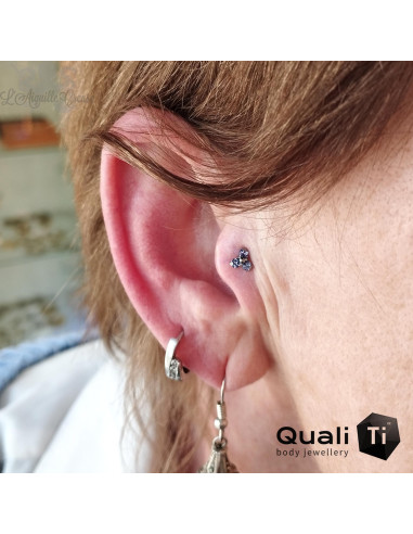 Trio 'Tanzanite' QualiTi en titane & zircons - pour 1 ou 1.2 mm