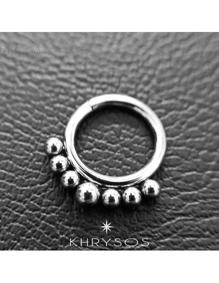 Anneau segmenté en titane Khrysos, ouverture facile