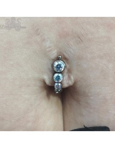 Bijou de nombril Zircons premiums et titane Devil Heart