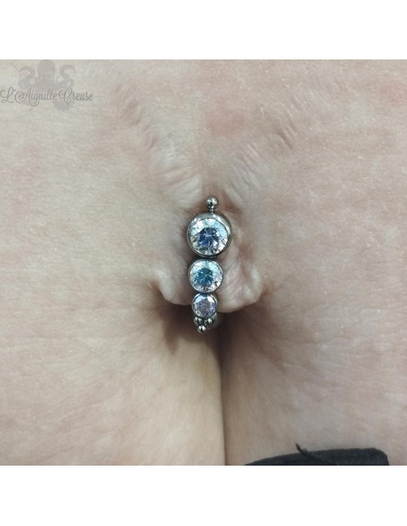 Bijou de nombril Zircons premiums et titane Devil Heart