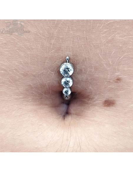 Bijou de nombril Zircons premiums et titane Devil Heart