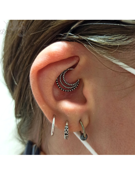 Anneau tribal triple en acier chirurgical 316L segmenté