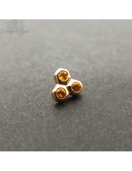 Accessoire en Or 18 carats & citrine, pour bijou en 1 ou 1.2 mm