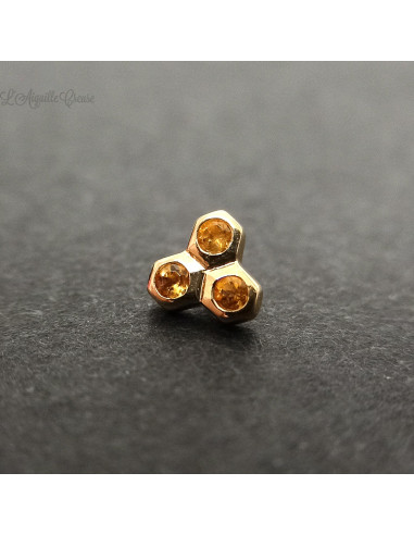 Accessoire en Or 18 carats & citrine, pour bijou en 1 ou 1.2 mm