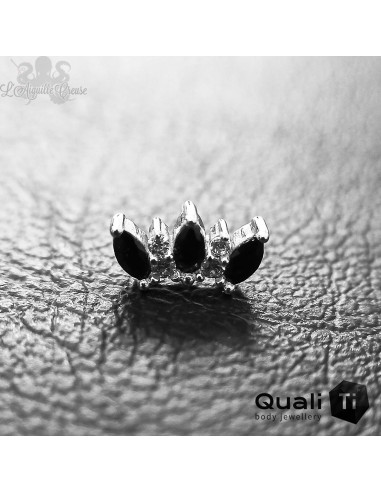 Accessoire Divine Darkness Threadless QualiTi en or blanc 14 carats