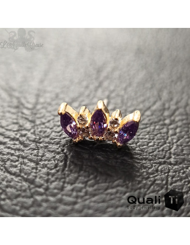 Accessoire 'Divine Blaze' Threadless QualiTi en or jaune 14 carats