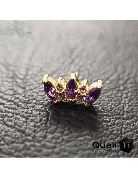 Accessoire 'Divine Blaze' Threadless QualiTi en or jaune 14 carats