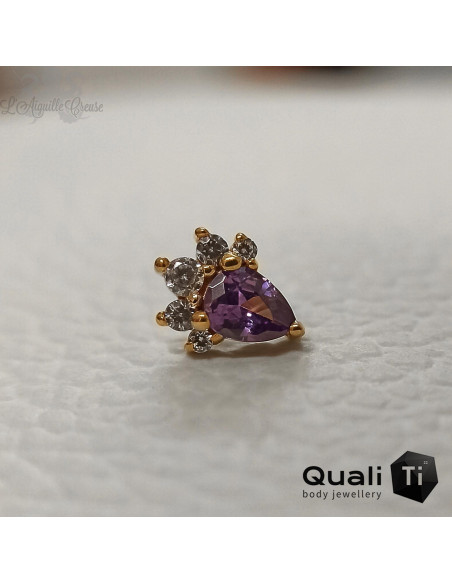 Accessoire 'Pinnacle' Threadless QualiTi en or jaune 14 carats