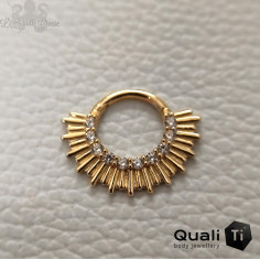 Anneau 'Metropolis' en or jaune 14k & zircons QualiTi