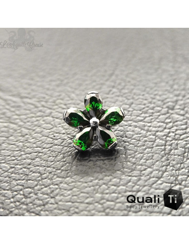 Fleur QualiTi en titane et zircons premiums, pour 1 ou 1.2 mm