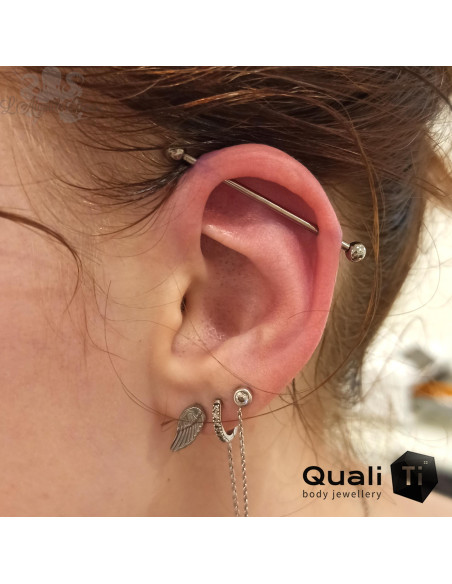 Barbell en titane en 1.6 et 2mm pas de vis interne