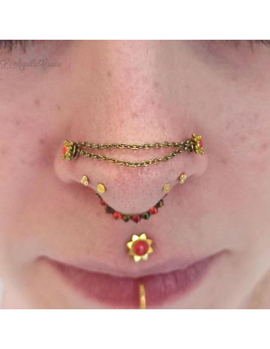 Accessoire tri-bead en or jaune 18 carats Threadless