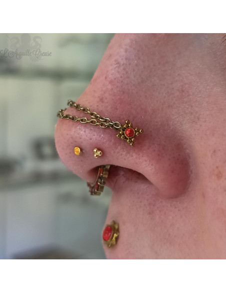 Accessoire tri-bead en or jaune 18 carats Threadless