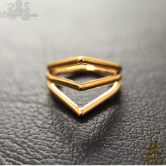 Anneau segmenté en titane pvd or Antikorp, ouverture facile 2