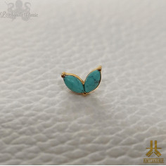 Duo Antikorp en titane pvd or et turquoise, pour 1 ou 1.2 mm