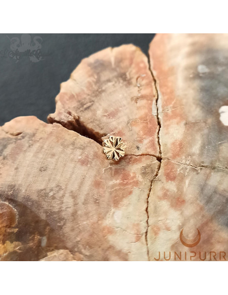 Laser Blossom Threadless Junipurr en or jaune 14 carats