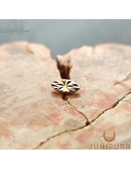 Laser Marquise Threadless Junipurr en or jaune 14 carats