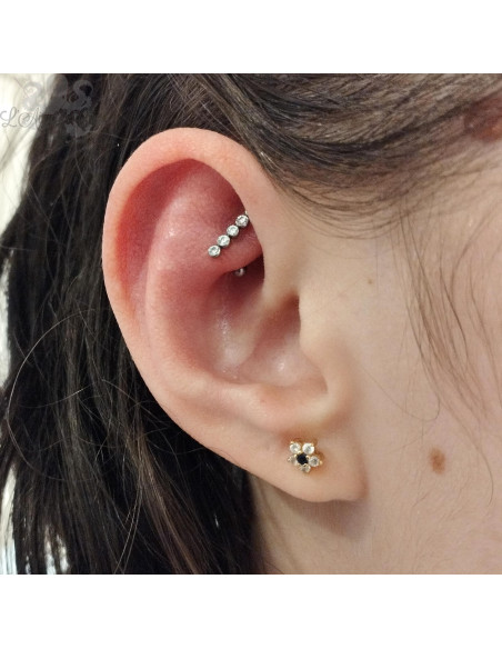 Accessoire en titane orné de zircons premiums - pour 1 ou 1.2 mm