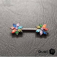 Bijou de téton QualiTi en titane & Zircons  'Pride Marisol' - Threadless 2