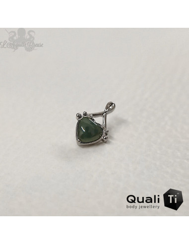 Accessoire 'Hearts Of Life' QualiTi en titane et Jade, pour 1 ou 1.2 mm