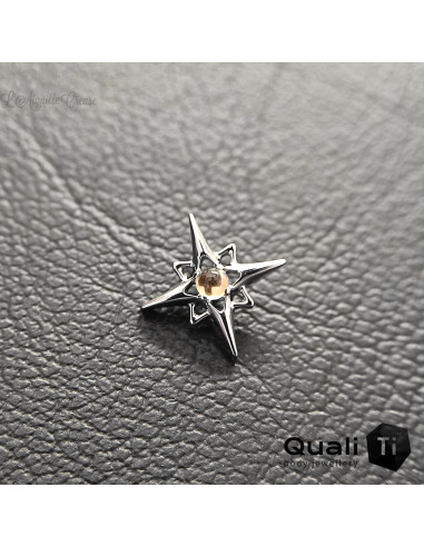 Accessoire 'Solar Energy' QualiTi en titane et Citrine, pour 1 ou 1.2 mm