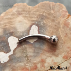 Micro banane threadless Neometal ornée d'une bille fixe, en titane 2