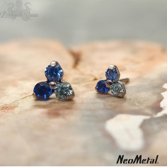 'Ombre' Trinity en titane orné de Zircons cubiques, Threadless - Neometal