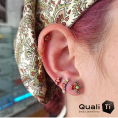 Accessoire QualiTi en titane, opales & zircons - pour 1 ou 1.2 mm 2