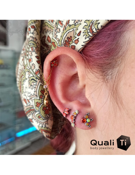 Accessoire QualiTi en titane, opales & zircons - pour 1 ou 1.2 mm