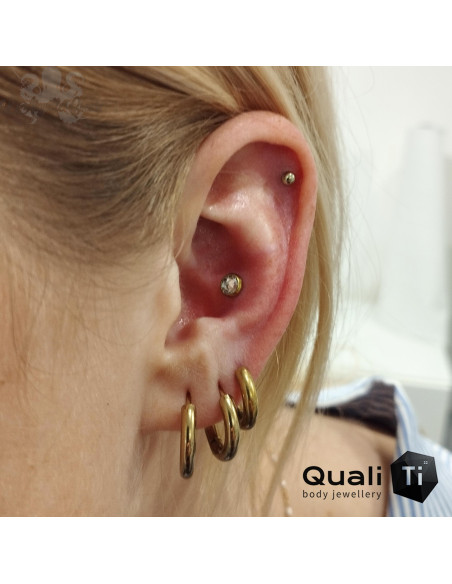 Accessoire QualiTi en zircon blanc et titane - pour 1 ou 1.2 mm