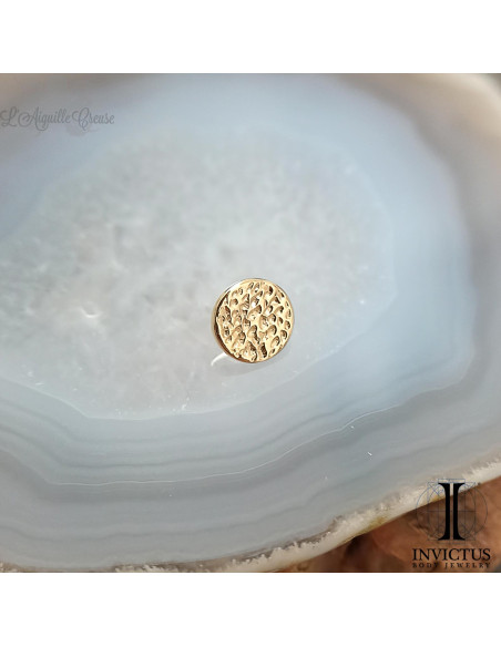 Disque texturé en Or 14 carats Invictus, pour bijou en 1.6 mm