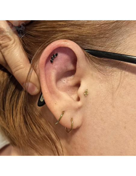 Serpent en or jaune 18 carats Threadless