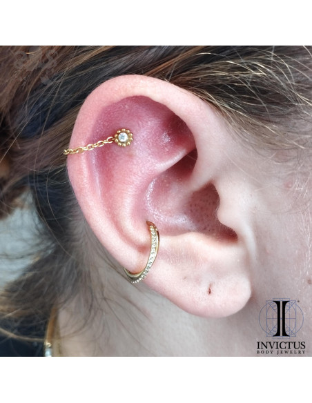 Anneau segmenté en titane Invictus & zircons premiums, ouverture facile