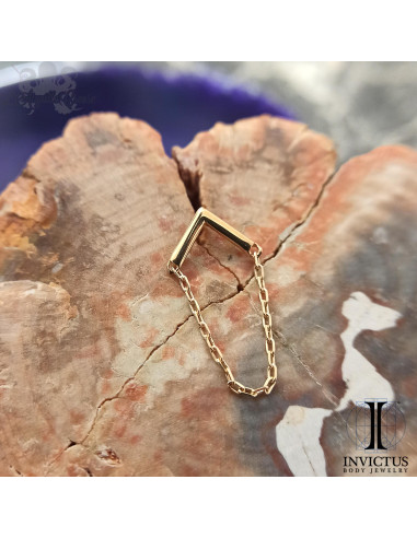 Chevron en or 14 carats et chainette Threadless - Invictus