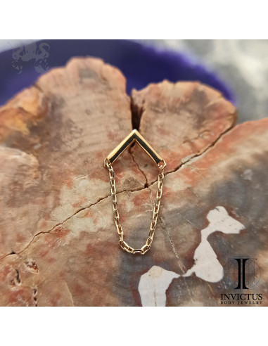 Chevron en or 14 carats et chainette Threadless - Invictus