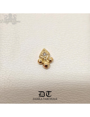 Accessoire 'Viktor' Danila Tarcinale en or jaune 18 carats et diamant - pour 1.2 mm