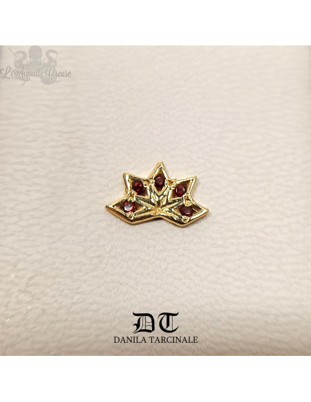 Accessoire "Demi" Danila Tarcinale en or jaune 18 carats et grenat rhodolite pour 1.2 mm